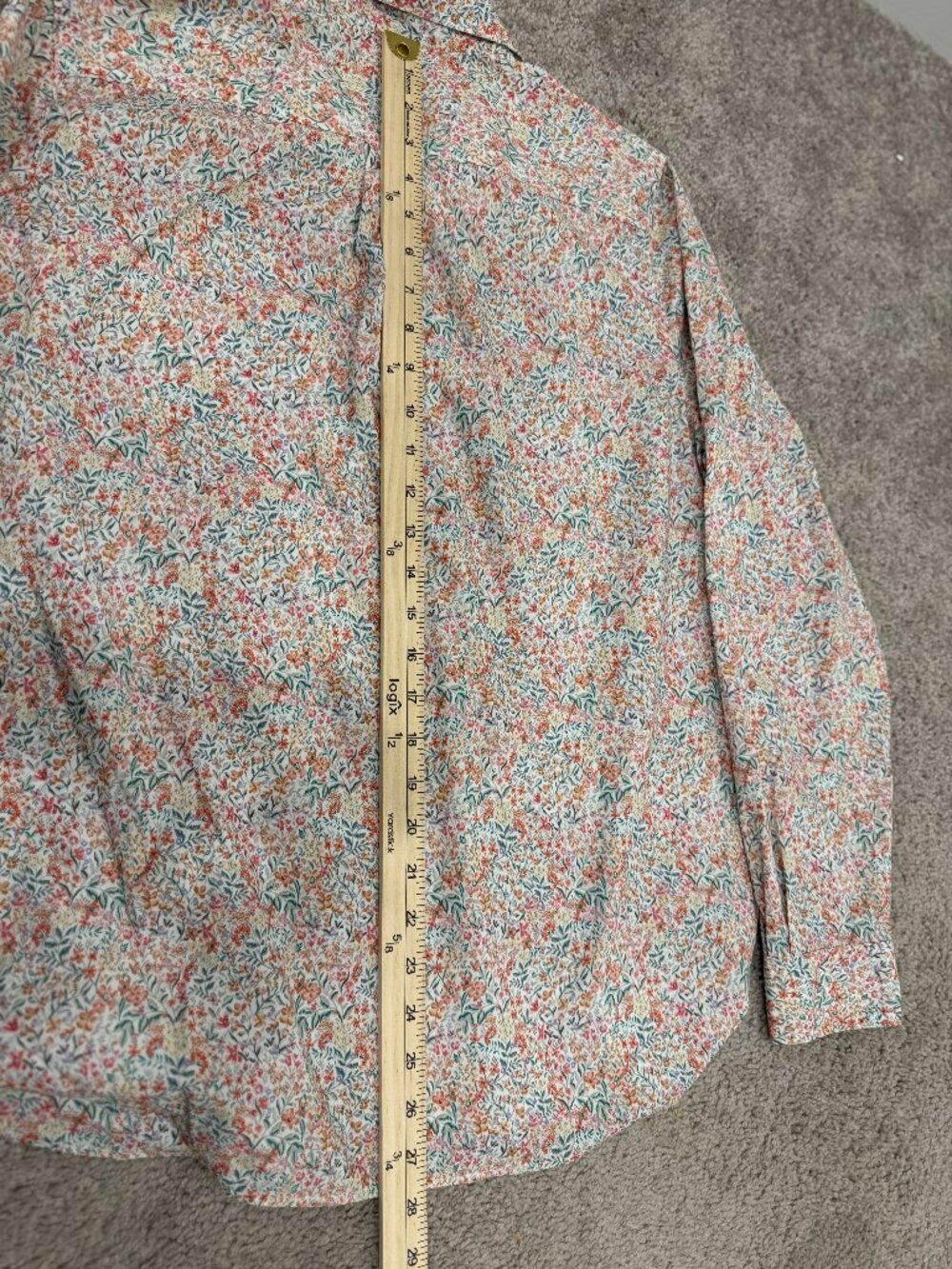 Garnet Hill 100% Organic Pima Cotton Floral Shirt | Size 12 - Picture 10 of 10